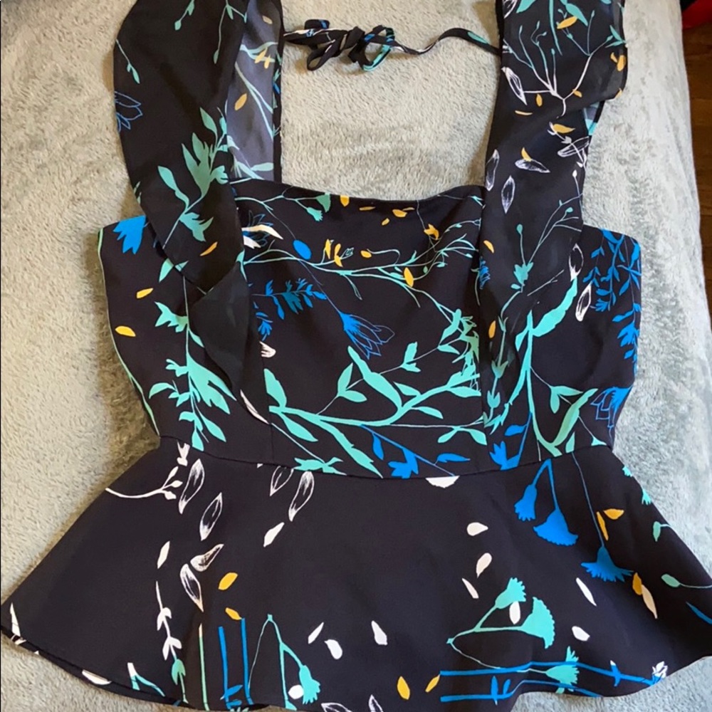 PARKER Floral-print Peplum Top - Picture 5 of 7